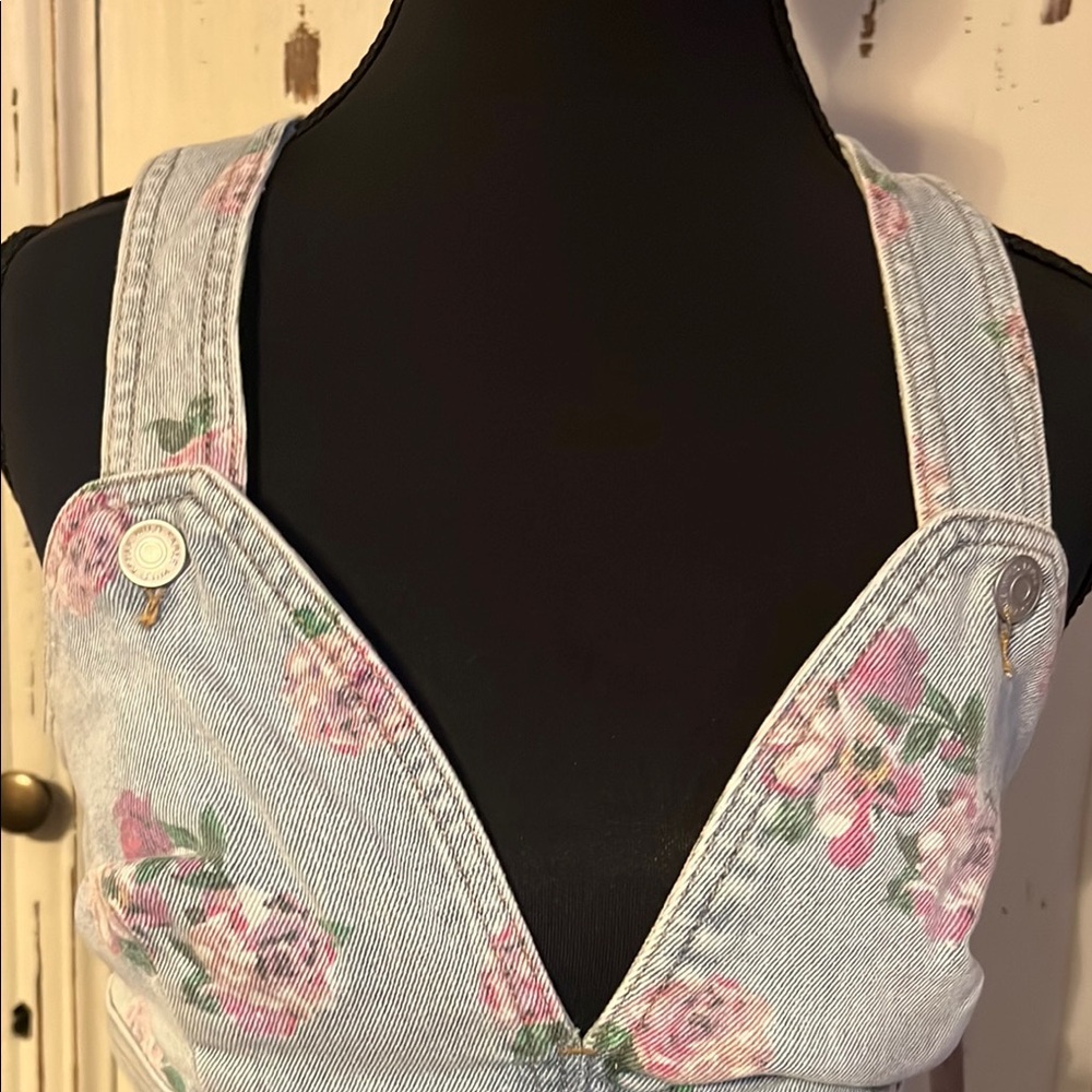 Wild Fable Blue Buttoned Bustier Crop Top - Picture 3 of 7